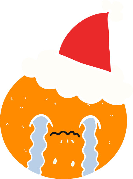 平色的橙色戴着圣诞老人的帽子图片下载