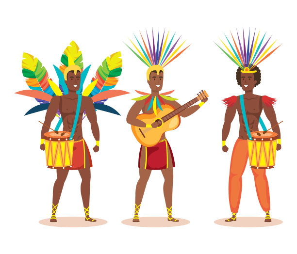 一群演奏乐器的巴西舞者图片下载