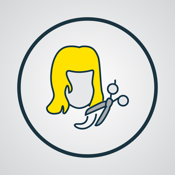 发型图标彩色线条象征优质图片下载