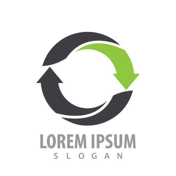 圆箭头黑绿色标志概念设计图片下载