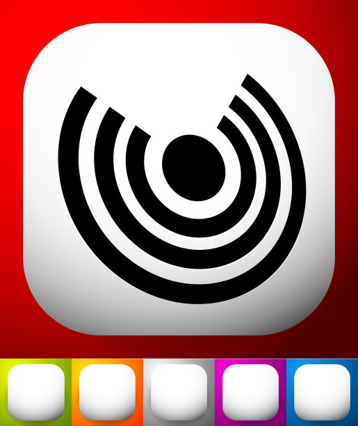 用同心圆发射射线的图标图片下载