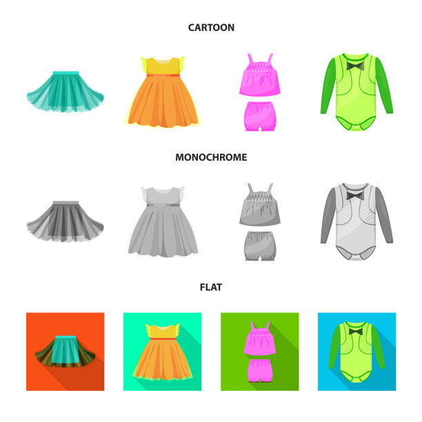孤立对象的时尚和服装图标设置图片下载