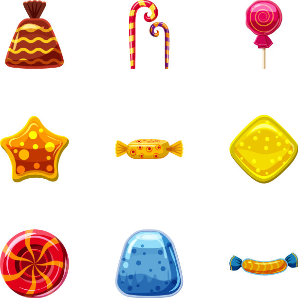糖果图标设置卡通风格图片下载