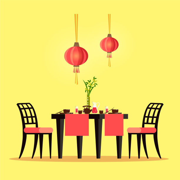 餐厅内设中式风味咖啡厅图片下载