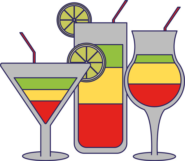 酒吧酒精饮料蓝色线图片下载
