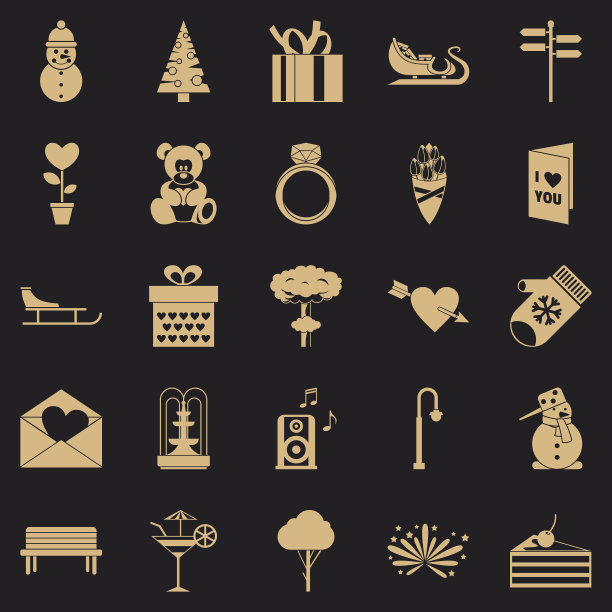 冬季行走图标设置简单的风格图片下载