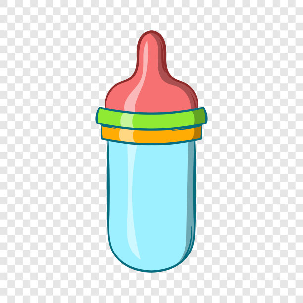婴儿奶瓶图标卡通风格图片下载