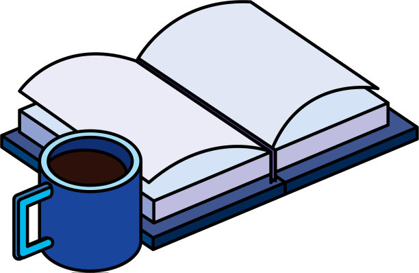 带咖啡杯的课本图片下载