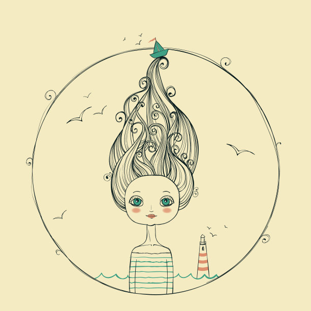 漂亮的卷发女孩图片下载