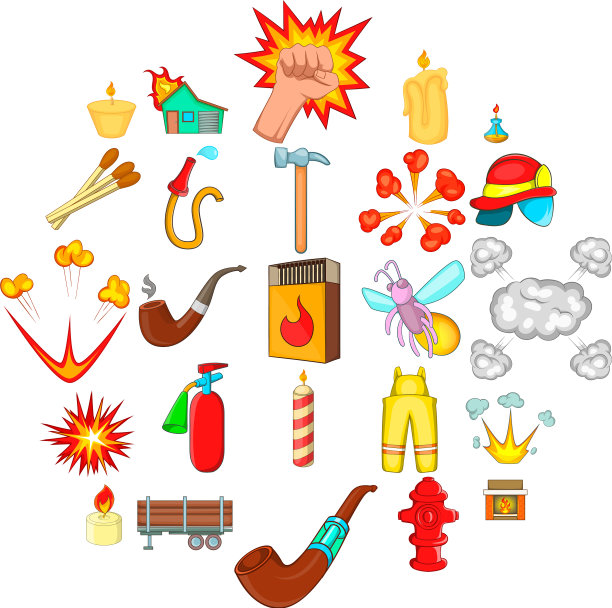 火图标设置卡通风格图片下载