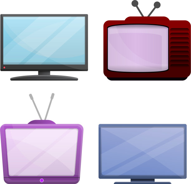 家庭电影图标设置卡通风格图片下载