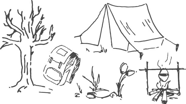 手绘露营草图图片下载
