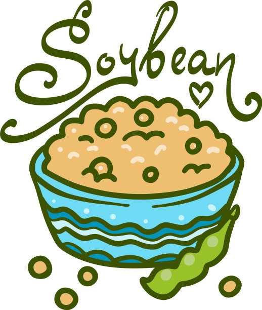 碗大豆图标手绘风格图片下载