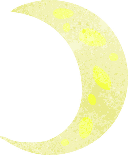 新月的复古卡通涂鸦图片下载