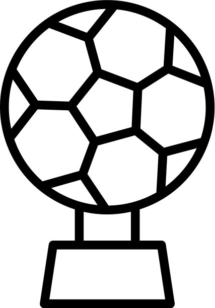 足球奖杯图标简单的轮廓风格图片下载