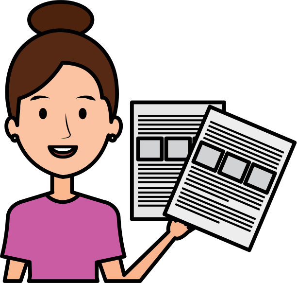 拿着纸质文件的女人图片下载