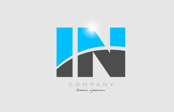 I n的组合字母，颜色为灰蓝色图片下载