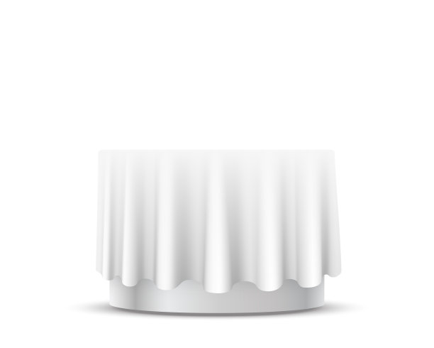 餐桌以桌布艺术横幅为白色背景图片下载