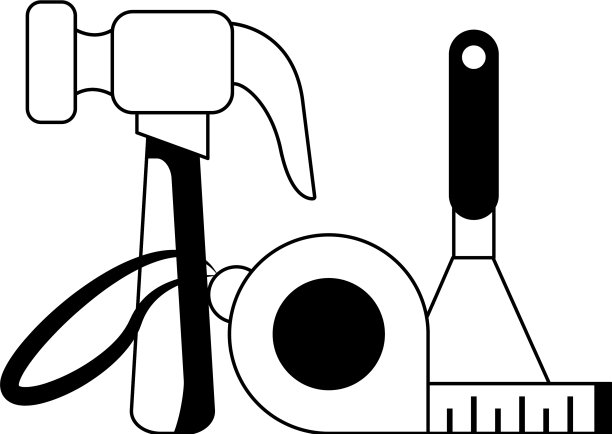 卡通风格的作坊工具图标合集图片下载