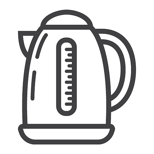 厨房电器电热水壶线条图标图片下载