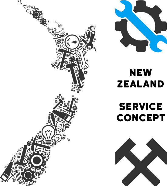 新西兰地图的服务工具组成图片下载