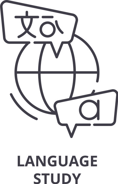 语言学习线图标概念语言学习图片下载