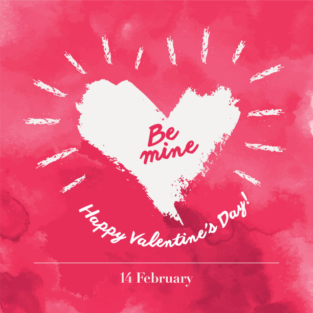 情人节快乐，粉红色字体图片下载