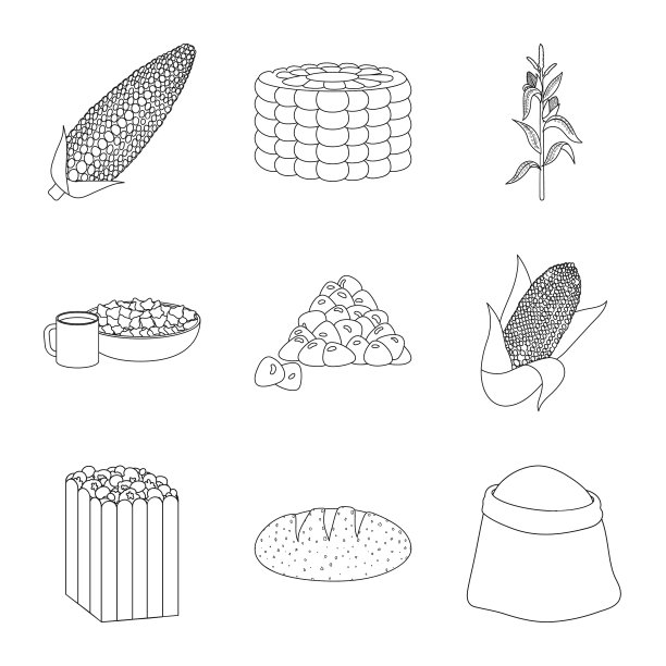 孤立的对象农场和作物标志设置农场图片下载