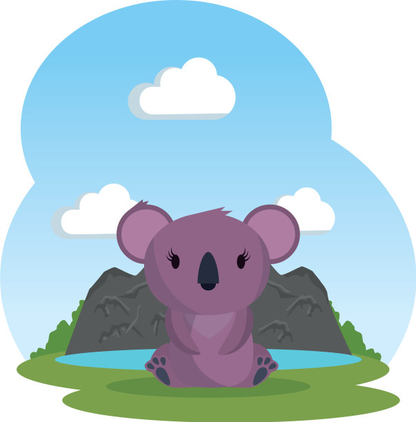 小树袋熊雌性在野外景观图片下载