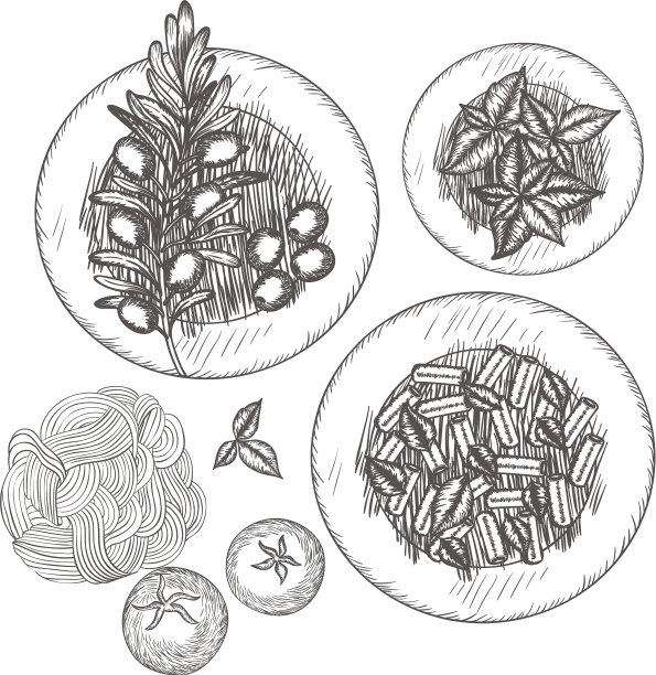 画中美味的意大利食物图片下载