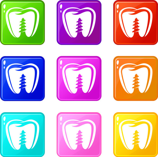 义齿种植图标简单的黑色风格图片下载