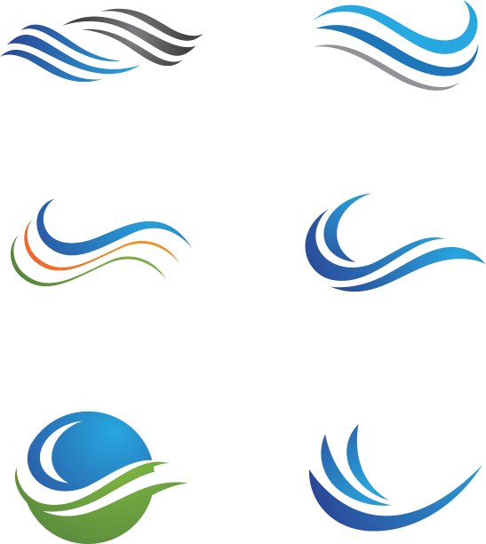 水波图标标志模板图片下载