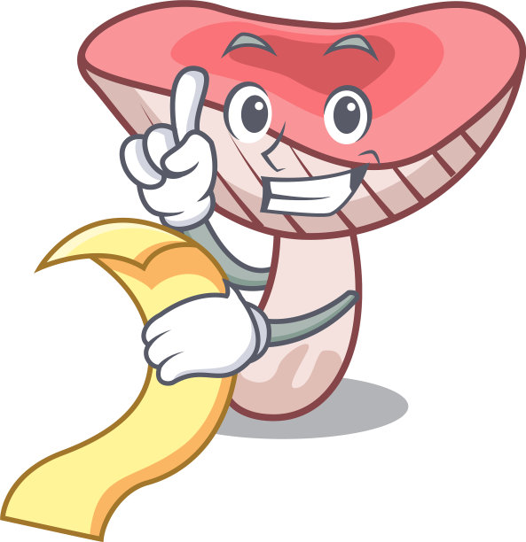 菜单上有苏里蘑菇卡通吉祥物图片下载