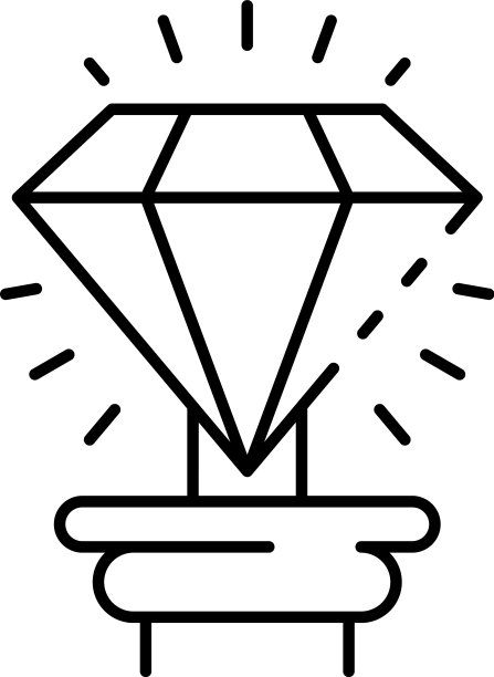 博物馆钻石图标轮廓风格图片下载