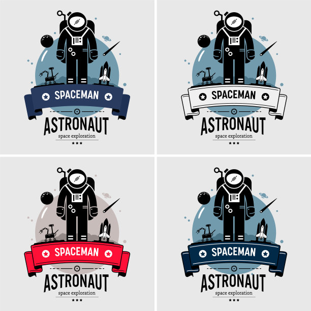 太空人太空标志设计艺术作品图片下载