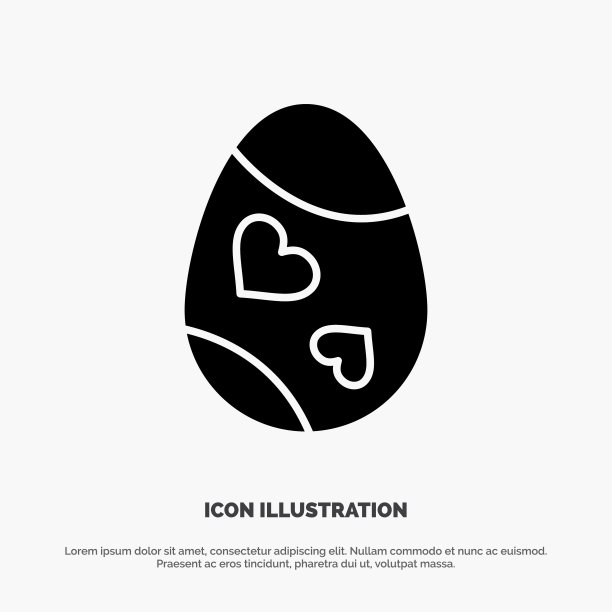 鸟装饰复活节彩蛋心形立体象形图标图片下载