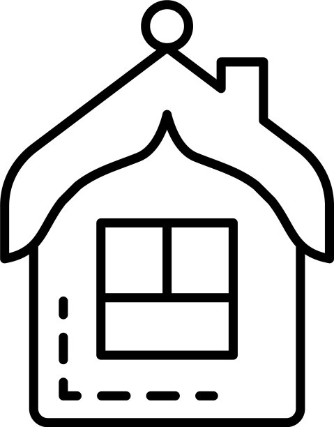 房子树玩具图标轮廓风格图片下载