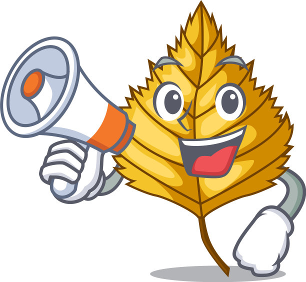 用喇叭状的桦树叶做吉祥物图片下载