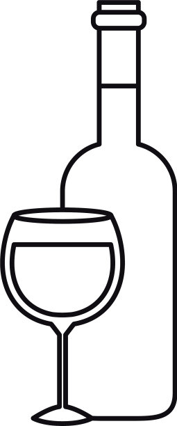 酒瓶与玻璃隔离图标图片下载