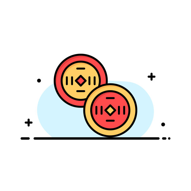 coin China中国企业标识模板flat图片下载