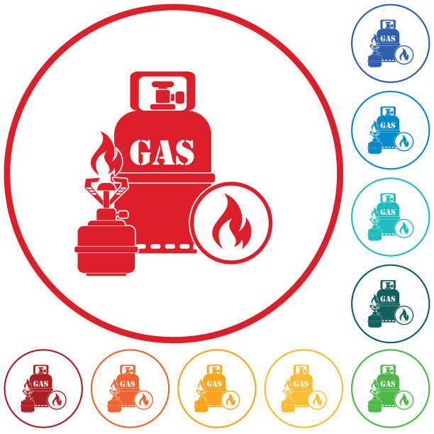 野营炉与煤气瓶图标图片下载