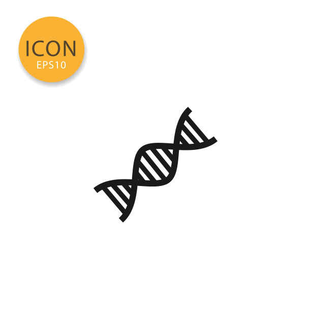 DNA图标孤立的平面风格图片下载