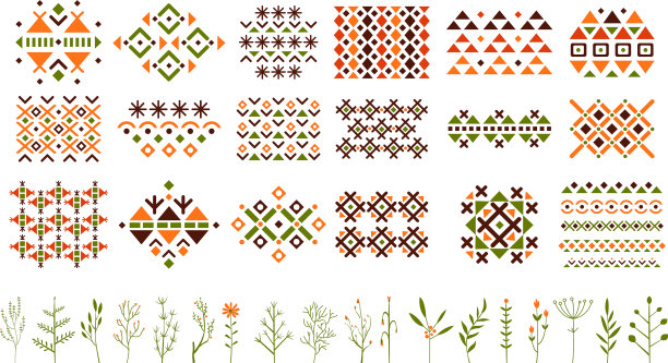 套有色彩鲜艳的民族图案装饰图片下载