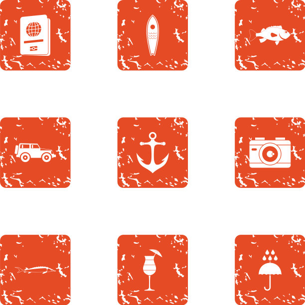 旅行中心的图标设置垃圾摇滚风格图片下载