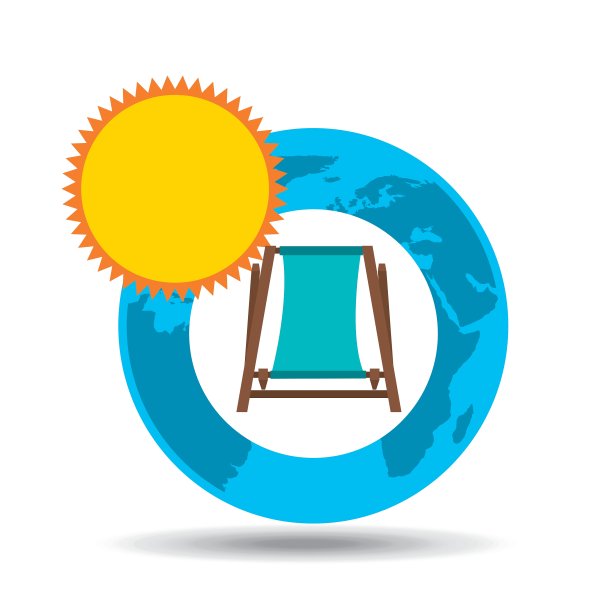 环游世界的阳光沙滩椅图片下载