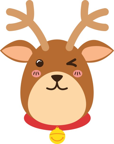 驯鹿圣诞卡通图片下载