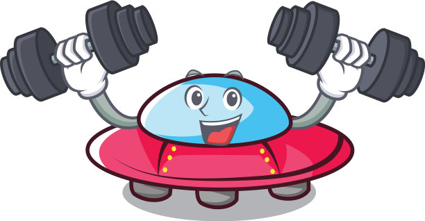 健身UFO人物卡通风格图片下载