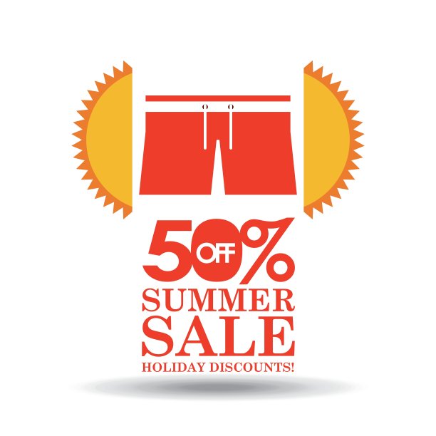 夏季大减价，衣服50折图片下载