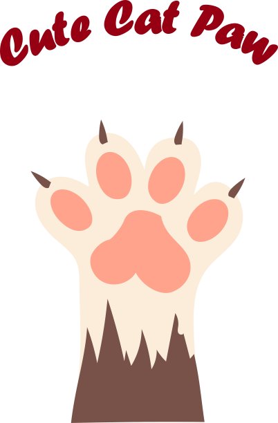 带有爪子的猫爪印图片下载