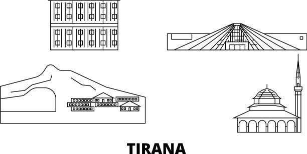 阿尔巴尼亚地拉那线旅行天际线设置阿尔巴尼亚图片下载
